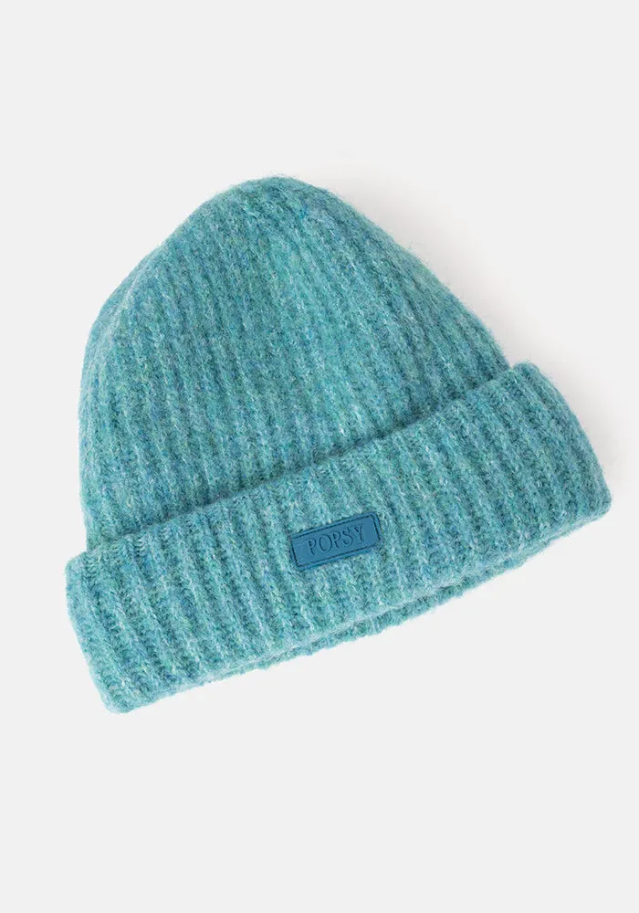 Teal Knitted Beanie Hat