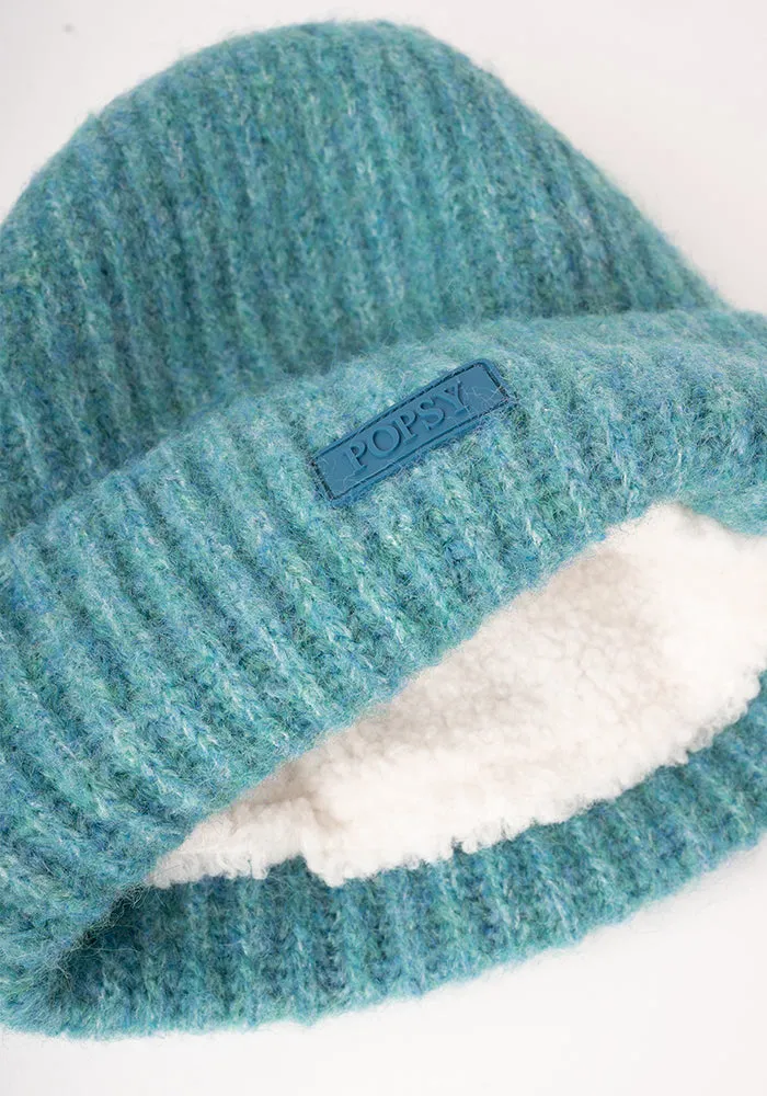 Teal Knitted Beanie Hat