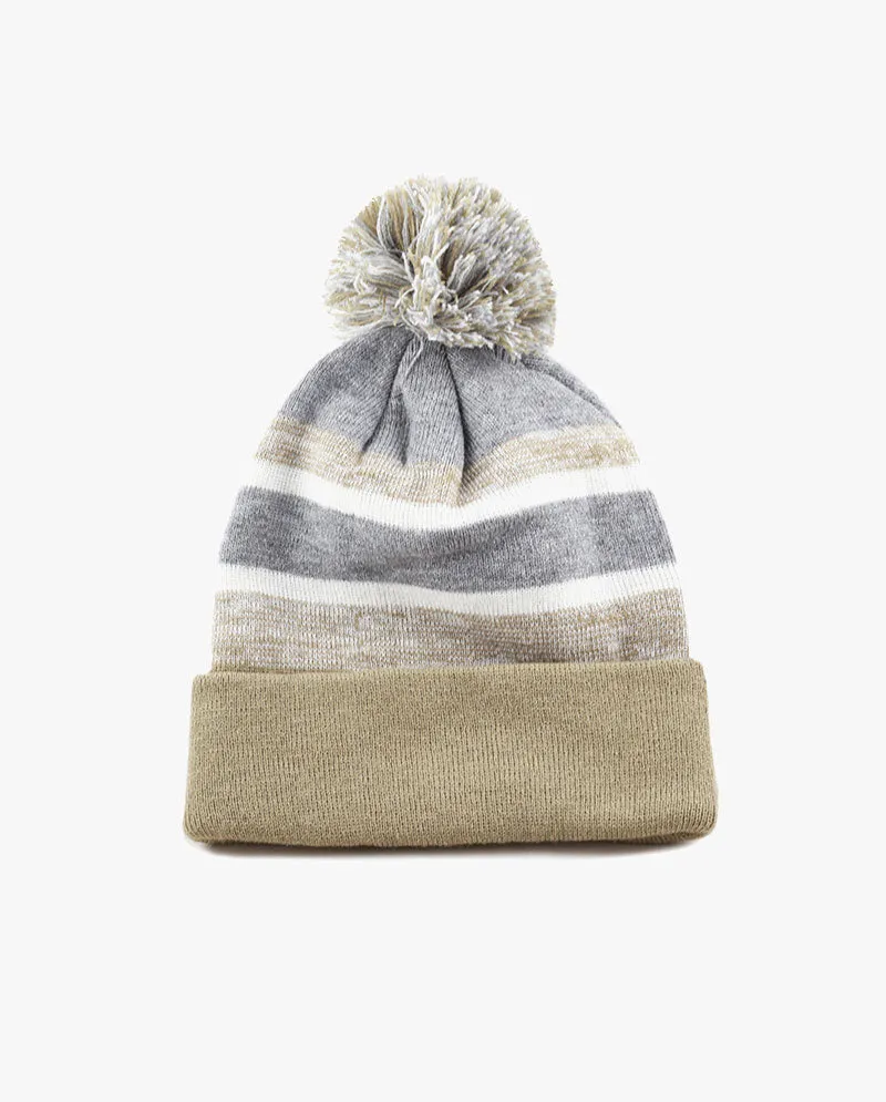 The Hat Depot Kids - Pom Pom Knit Stripe Beanie