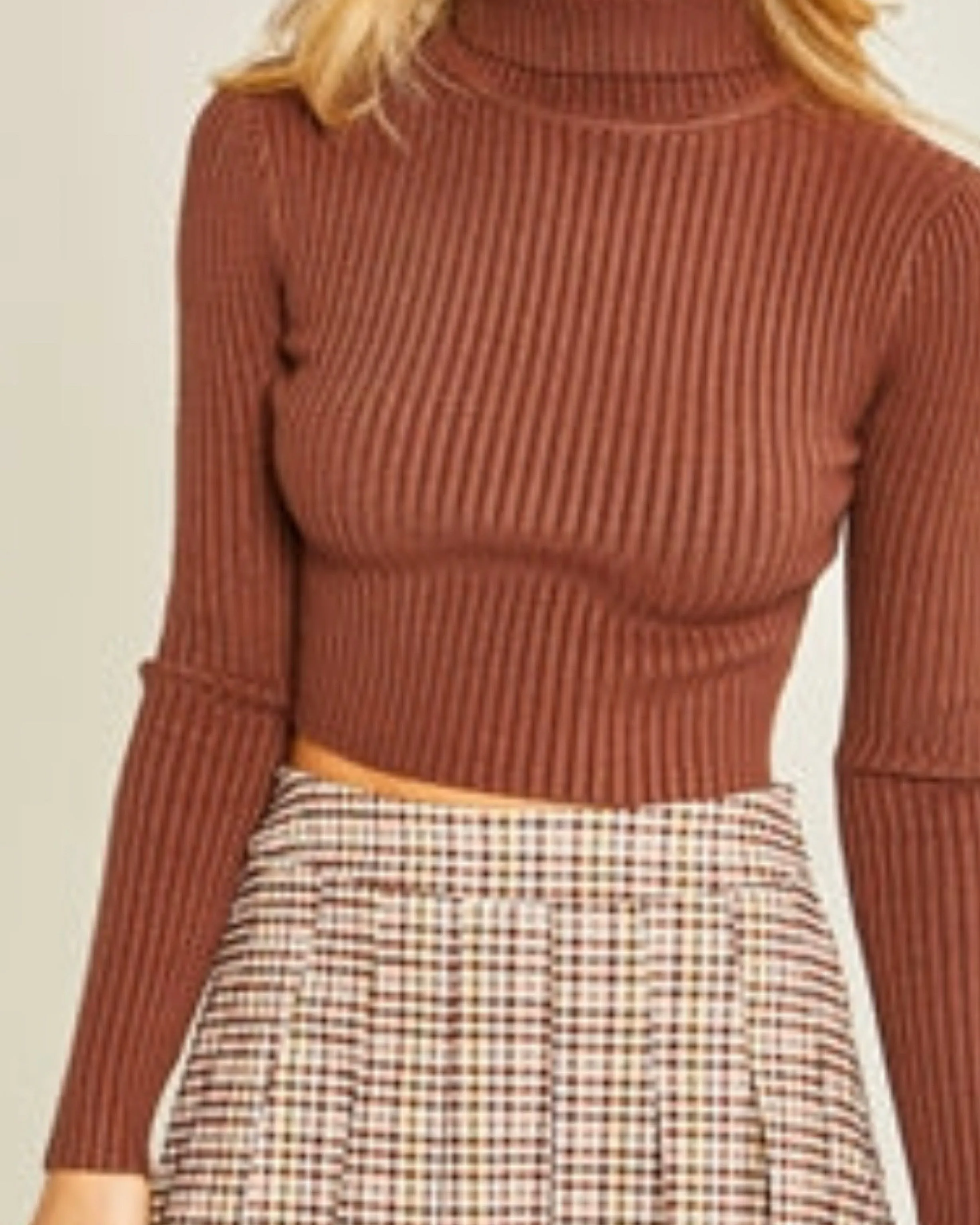 Timeless Turtleneck Sweater Crop Top