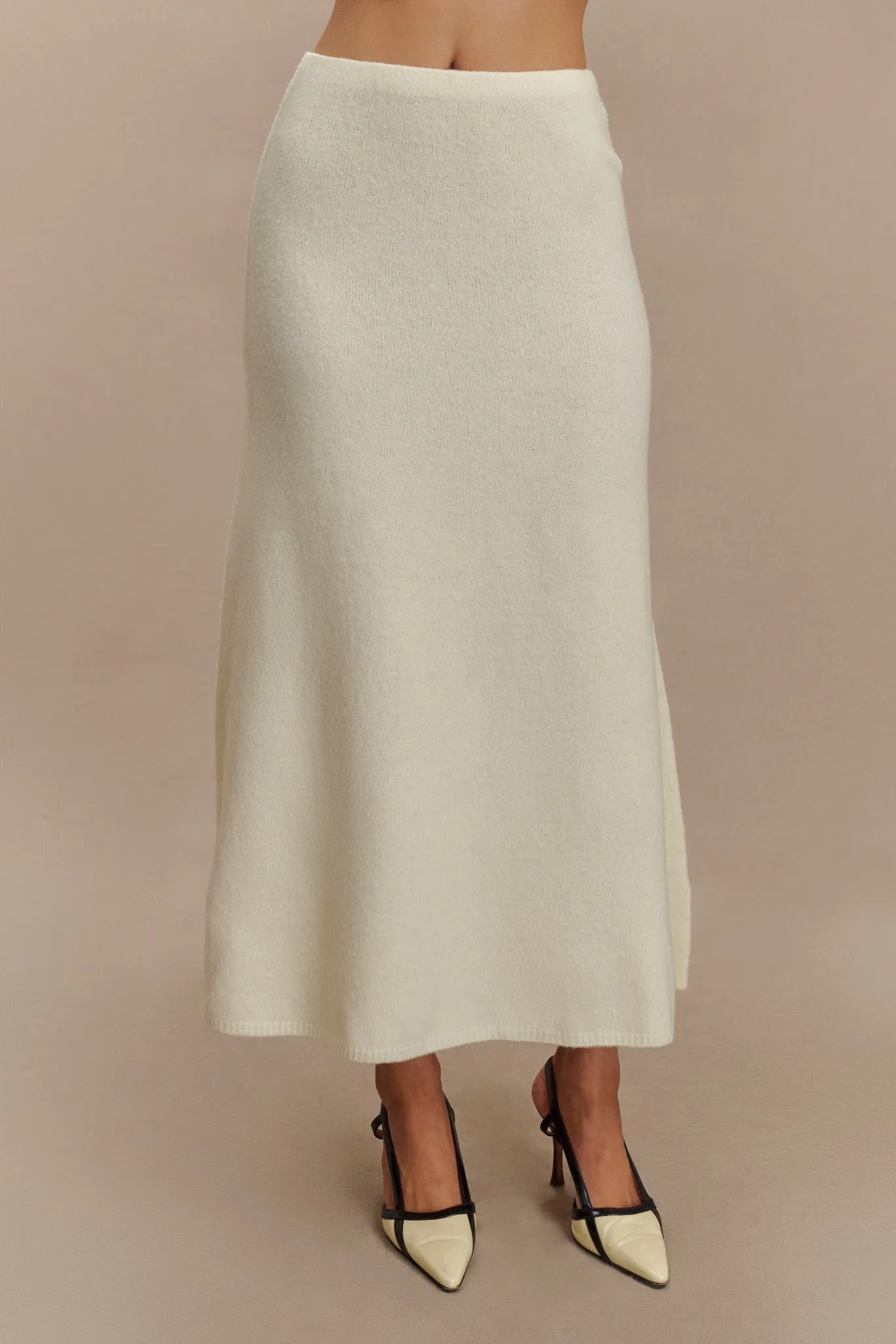 Vivica Knit Maxi Skirt - Ivory Marle