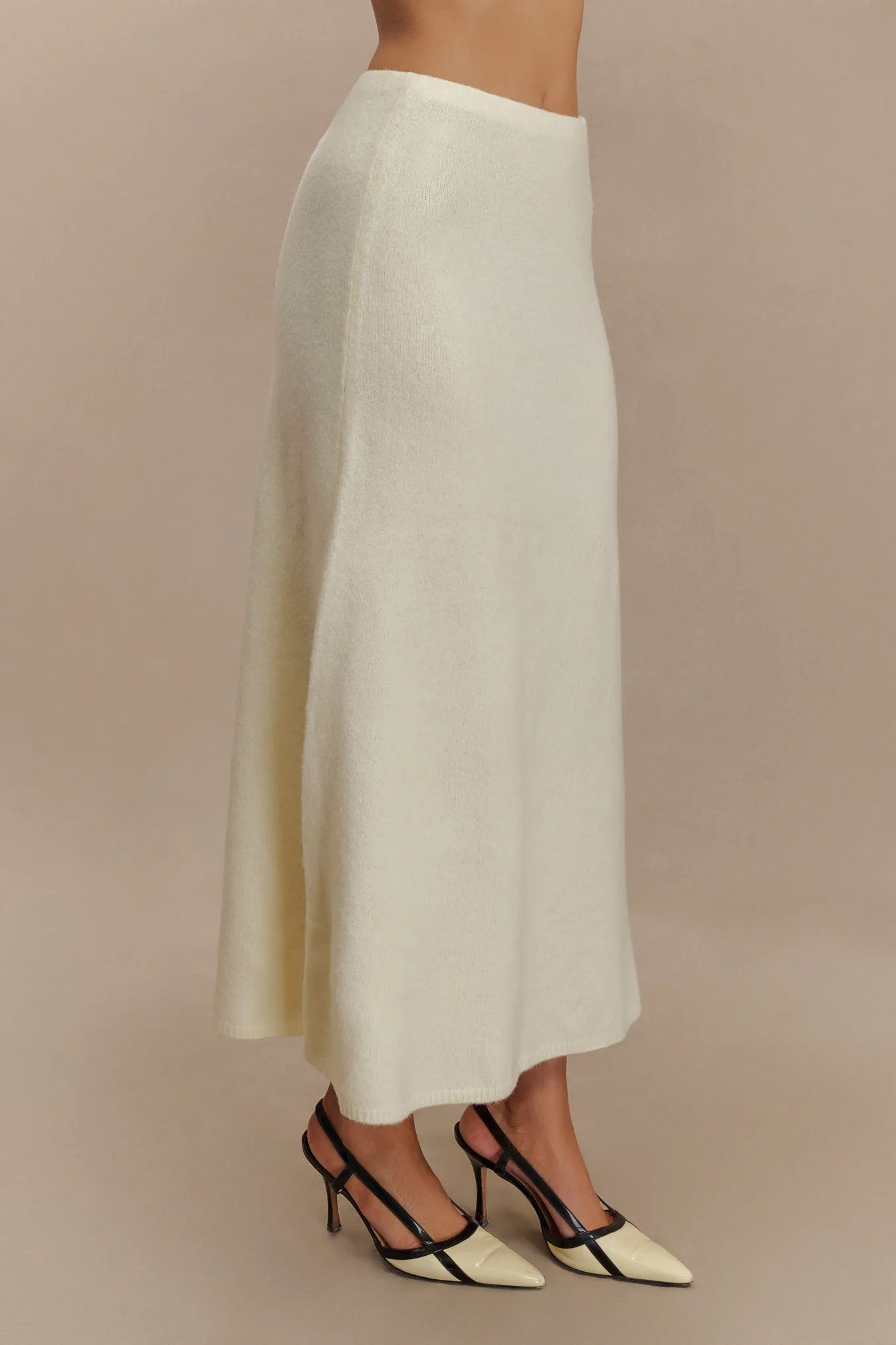 Vivica Knit Maxi Skirt - Ivory Marle