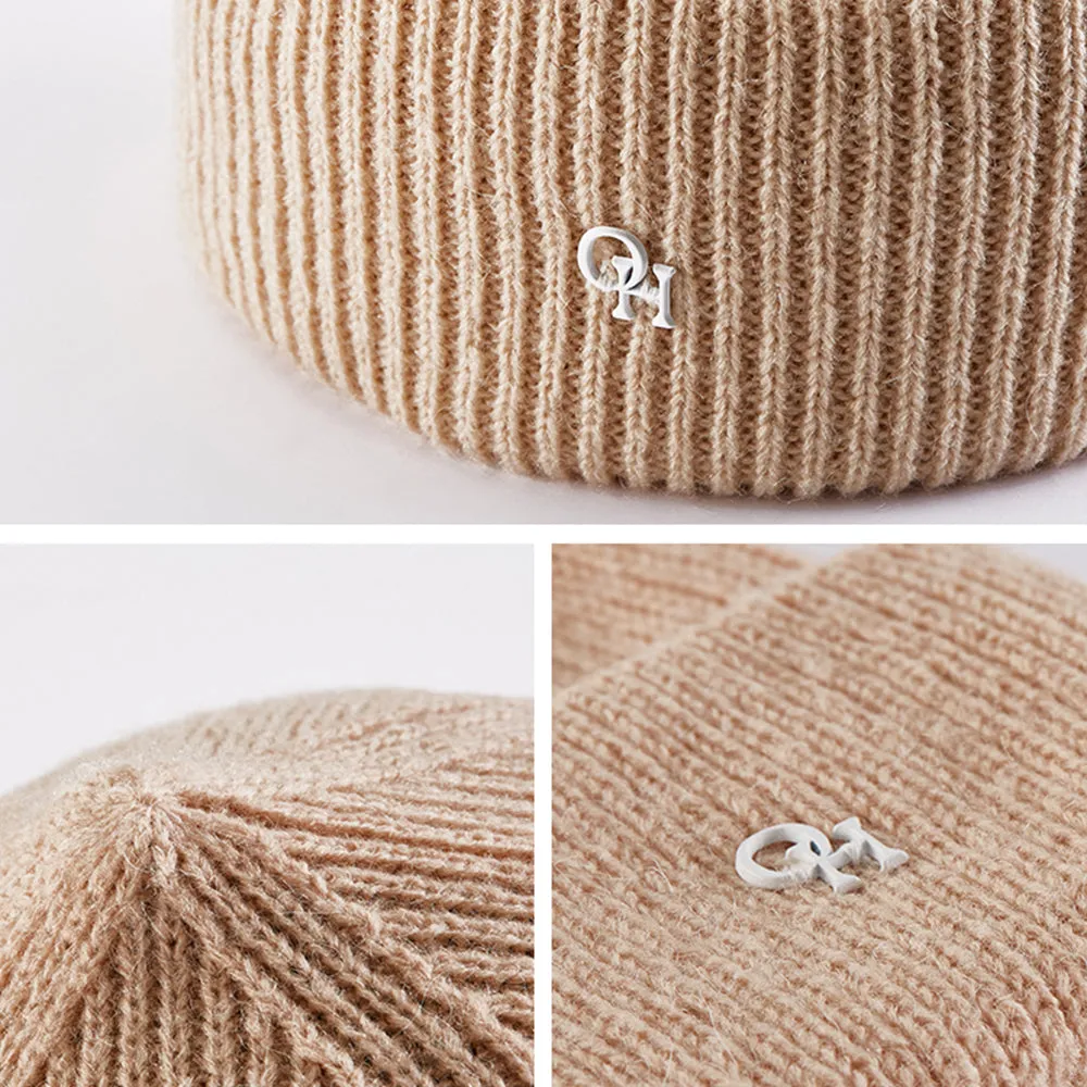 Winter Warm Beanie Cap Wool Heated Knit Hat