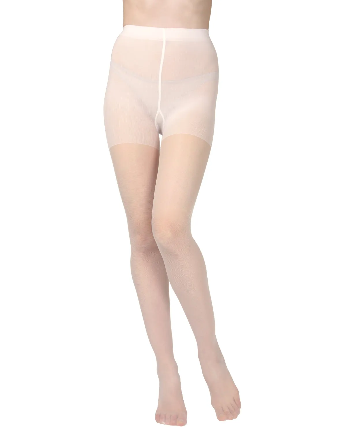 Women's Essentials White Satin Sheer Control Top 20-Denier Pantyhose