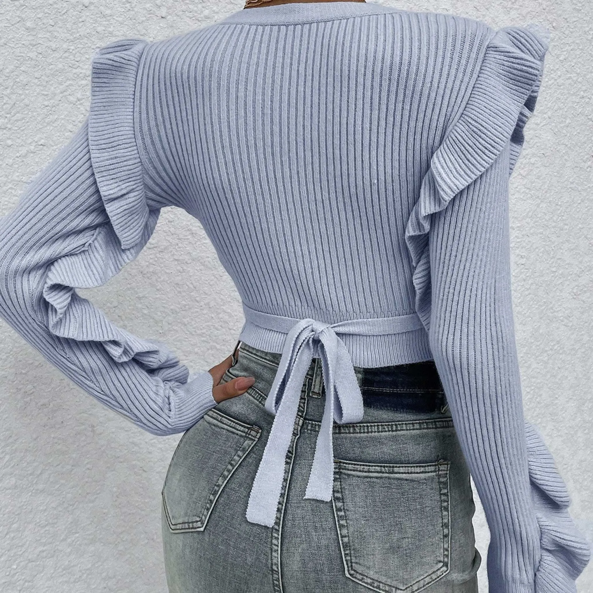 Wrapped Crop Top Sweater